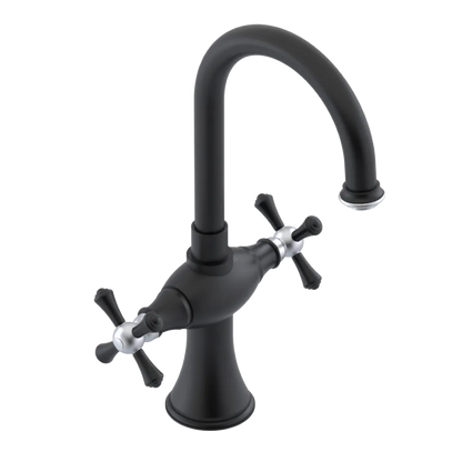 Rubinet Single Hole Dual Handle Lav. Set. (less drain) Matt Black