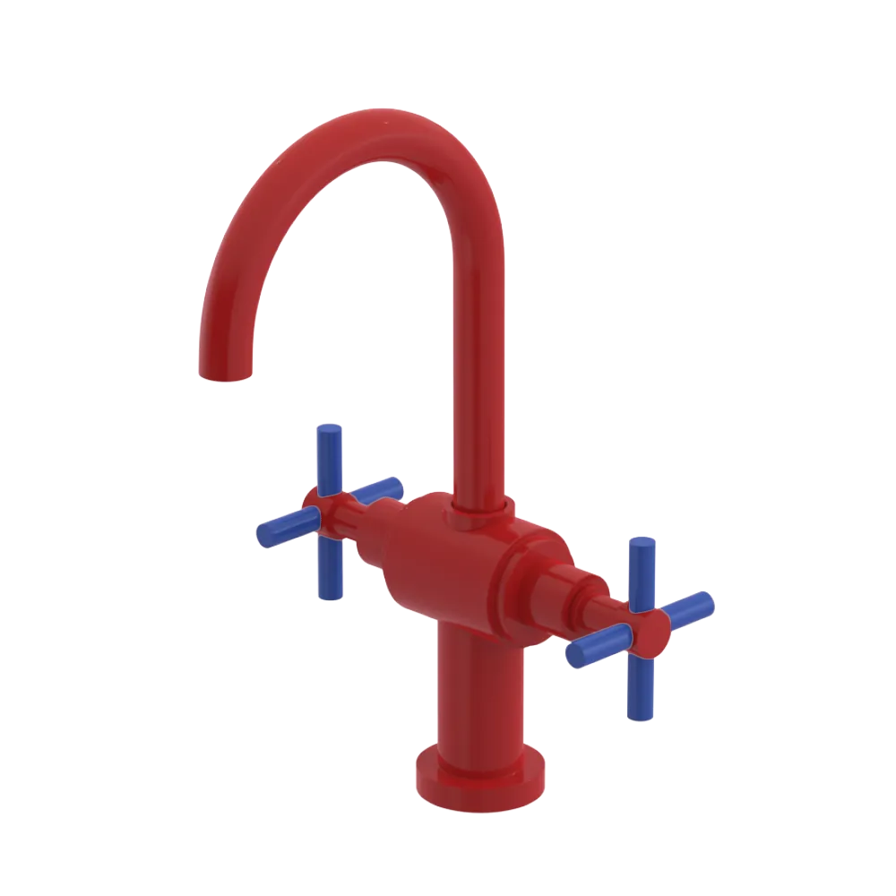 Rubinet Single Hole Dual Handle Lav. Set with LaSalle Spout (less drain) Red