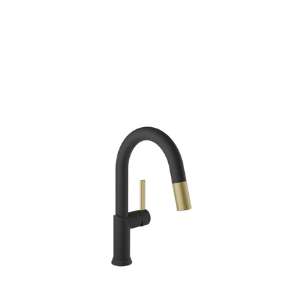 Baril Single-hole bar / prep kitchen faucet with 2-function pull-down spray