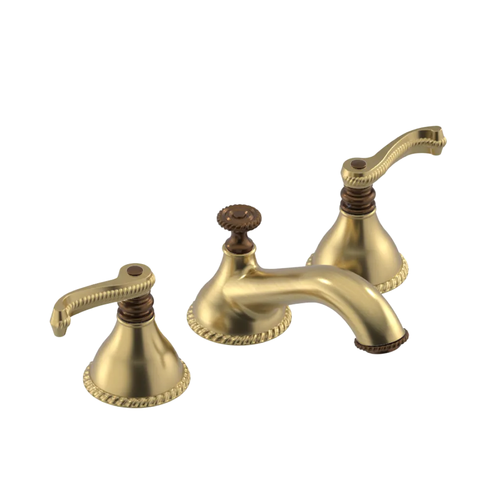 Rubinet Widespread Lav. Set. (less drain) Satin Brass