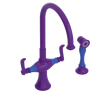 Rubinet Two Handle Single Hole Kitchen Set with Hand Spray Purple Haze