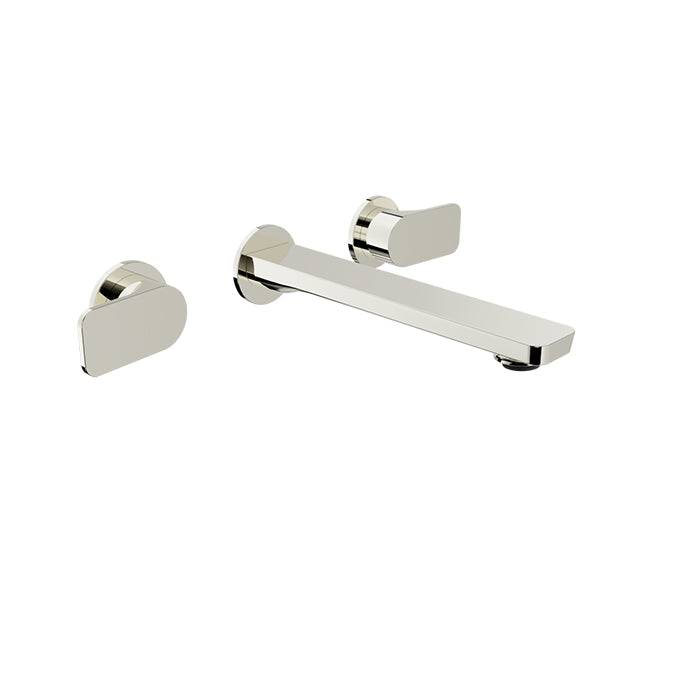 Baril Two handles wall-mounted lavatory faucet, drain not included