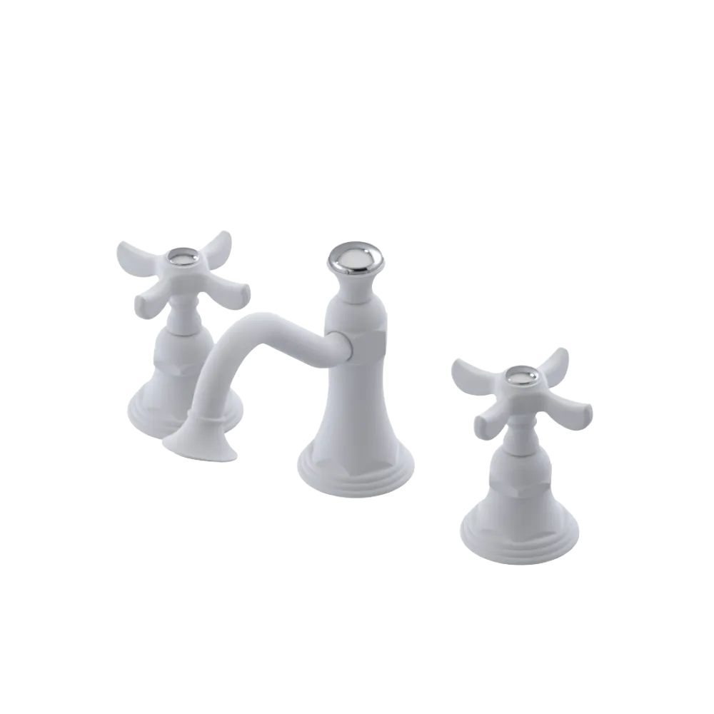 Rubinet Widespread Lav. Set. (less drain) Matt White