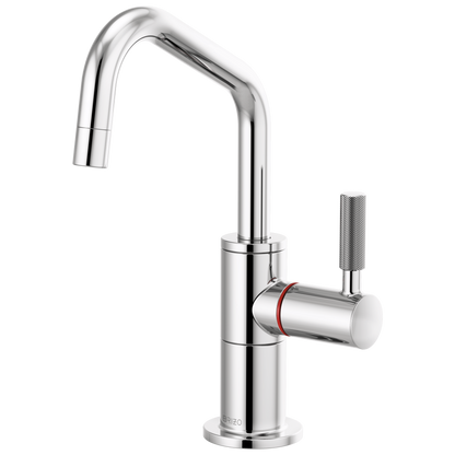 Brizo Instant Hot Faucet With Angled Spout And Knurled Handle