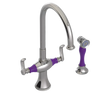 Rubinet Two Handle Single Hole Kitchen Set with Hand Spray Polished Nickel