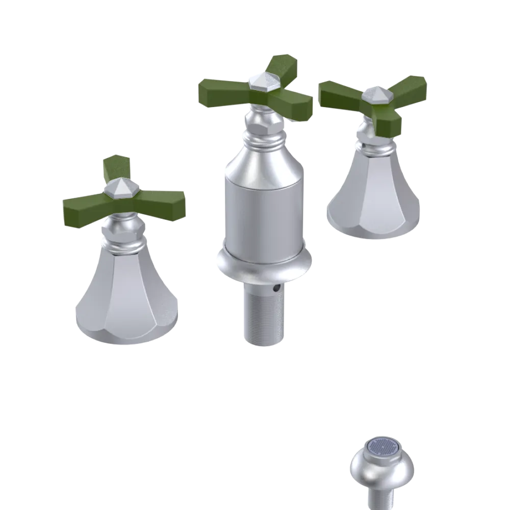 Rubinet Bidet Fitting with Spray, Diverter, and Vacum Breaker (Less Drain) Satin Chrome