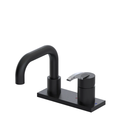 Rubinet 4" Centre Single Control Lav. Set. with Genesis spout (less drain) Matt Black