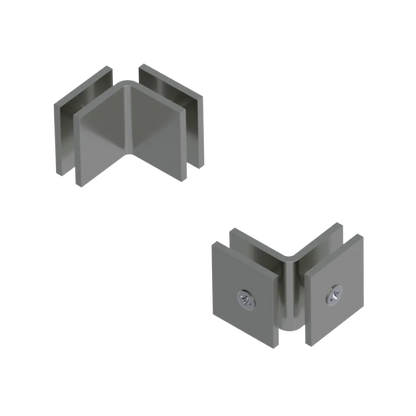 Rubinet 90 Glass to Glass Open Face Satin Nickel