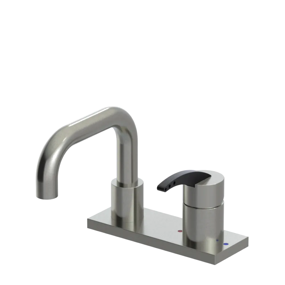 Rubinet 4" Centre Single Control Lav. Set. with Genesis spout (less drain) Satin Nickel