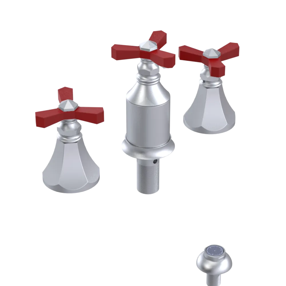 Rubinet Bidet Fitting with Spray, Diverter, and Vacum Breaker (Less Drain) Satin Chrome