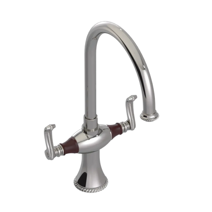 Rubinet Two Handle Single Hole Kitchen Set Polished Nickel