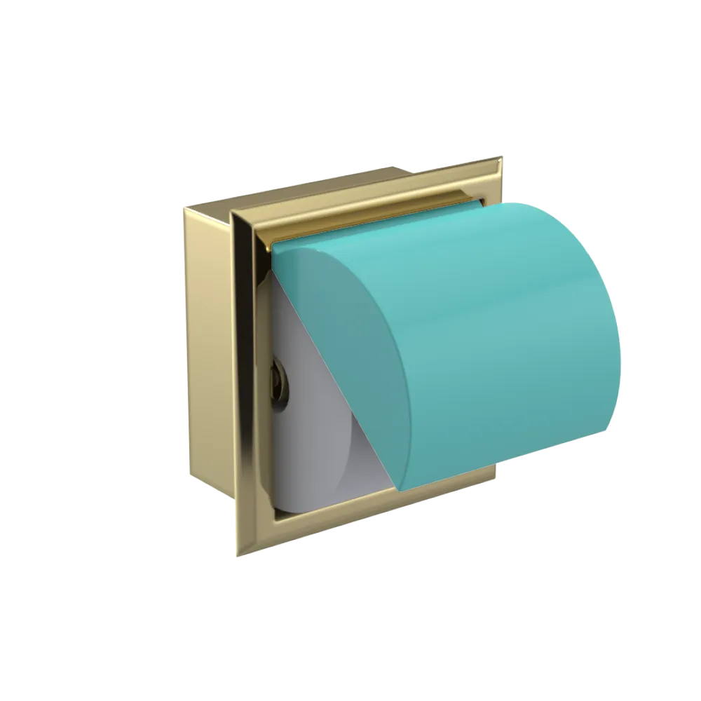 Rubinet RECESSED TOILET PAPER HOLDER Bright Brass