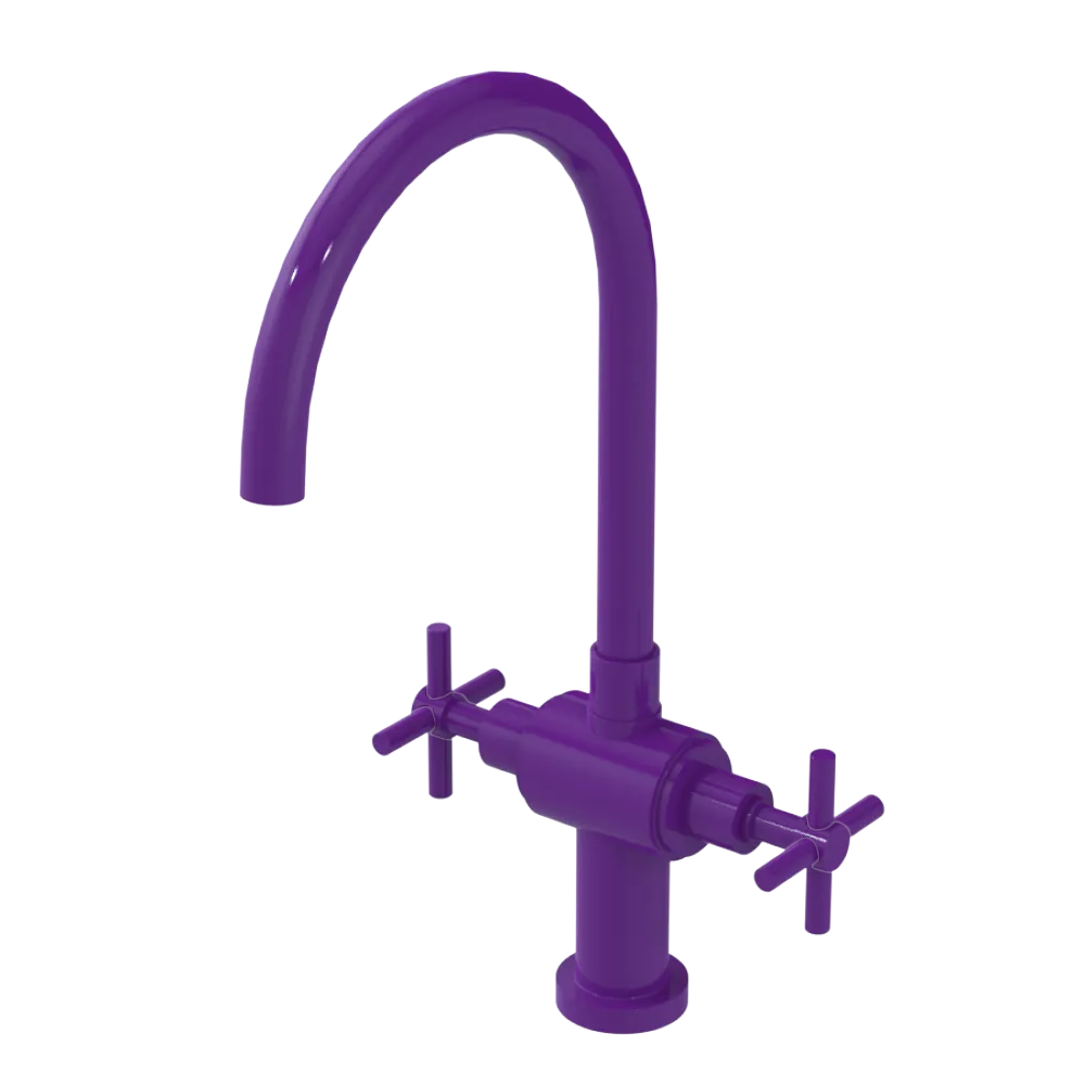 Rubinet Two Handle Single Hole Kitchen Set with LaSalle Spout Purple Haze