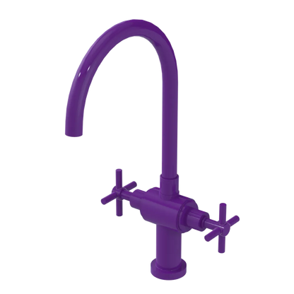 Rubinet Two Handle Single Hole Kitchen Set with LaSalle Spout Purple Haze
