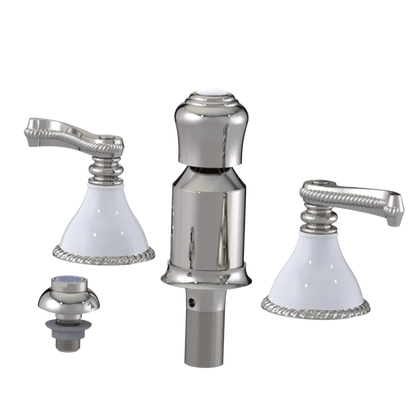 Rubinet Bidet Fitting with Spray, Diverter, and Vacum Breaker (Less Drain) Polished Nickel