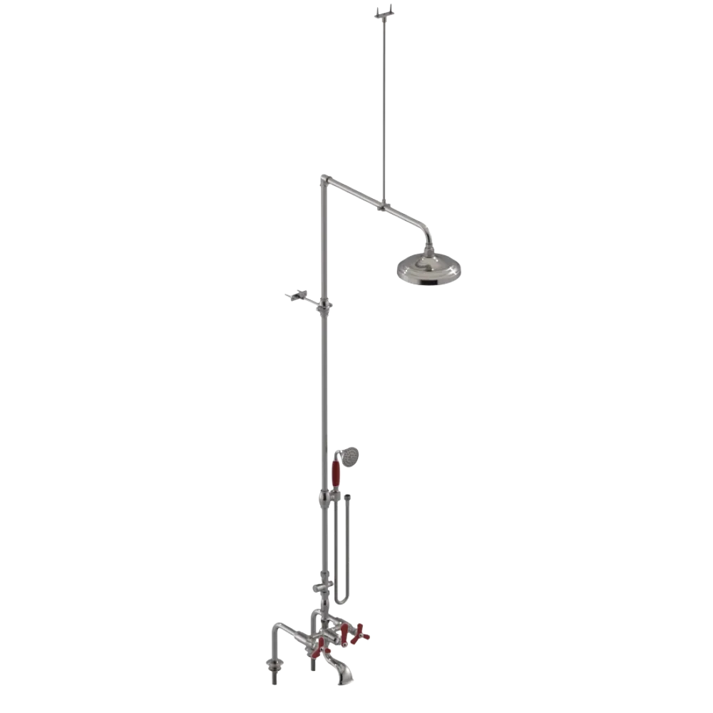 Rubinet Deck Mount Tub & Shower with Hand Held Shower Polished Nickel