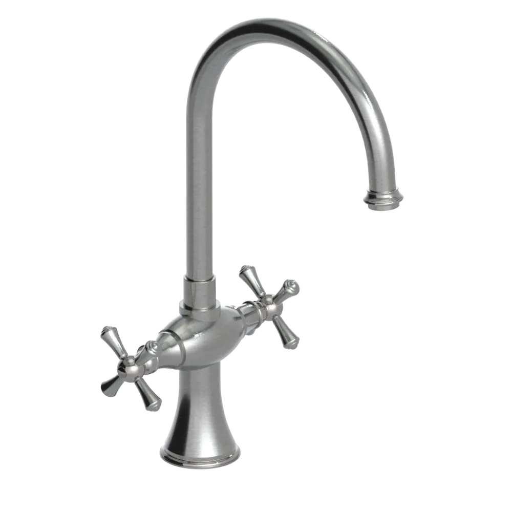 Rubinet Two Handle Single Hole Kitchen Set Satin Nickel