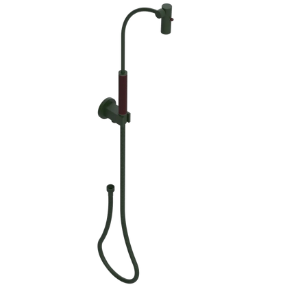 Rubinet Hand Held Shower Bidet with Extended Reach & Dual Function Spray Including Wall Bracket with Supply & Hose (Round) Green Envy