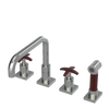 Rubinet Widespread Kitchen Set with Genesis Spout with Hand Spray Satin Nickel