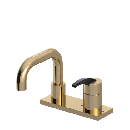 Rubinet 4" Centre Single Control Lav. Set. with Genesis spout (less drain) Gold