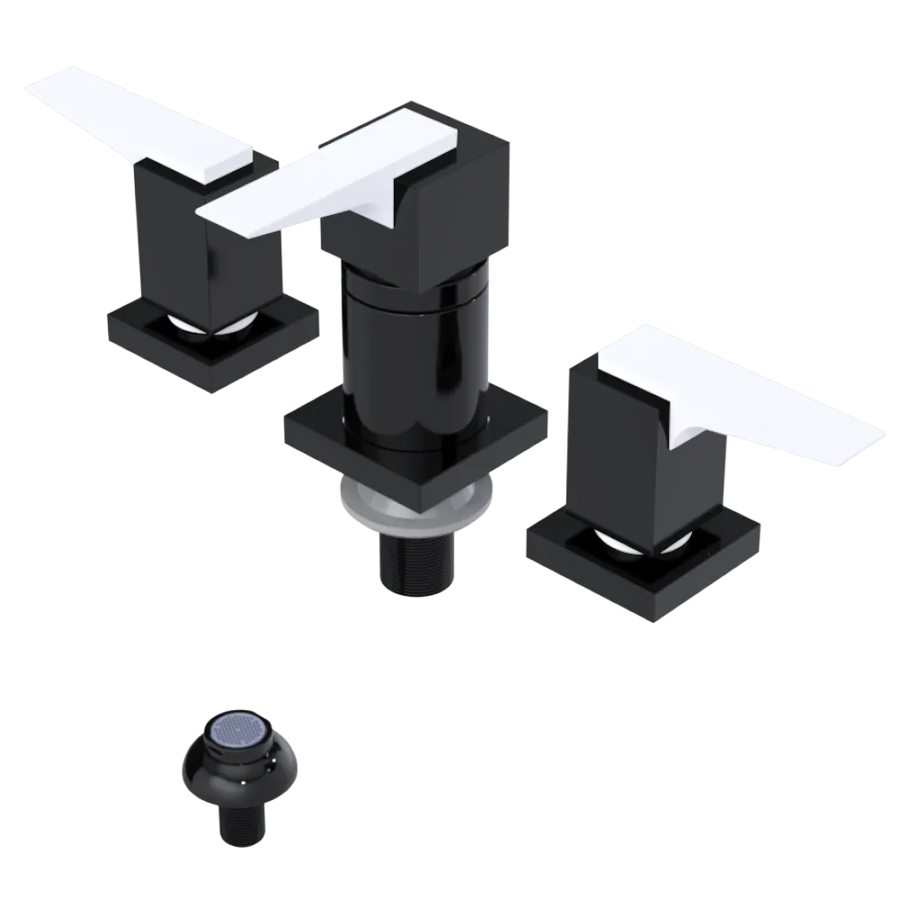 Rubinet Bidet Fitting with Spray, Diverter, and Vacuum Breaker (less drain) Black