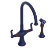 Rubinet Two Handle Single Hole Kitchen Set with Hand Spray Midnight Blue