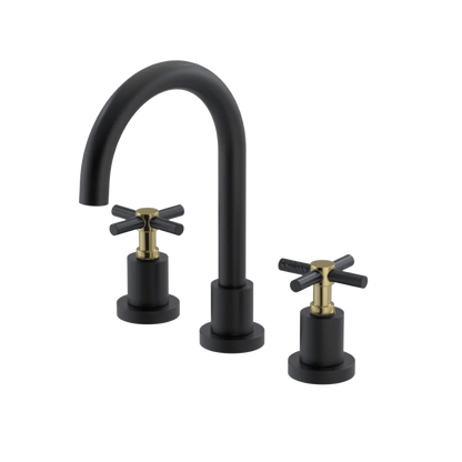 Rubinet Widespread Lav. Set. (less drain) Matt Black