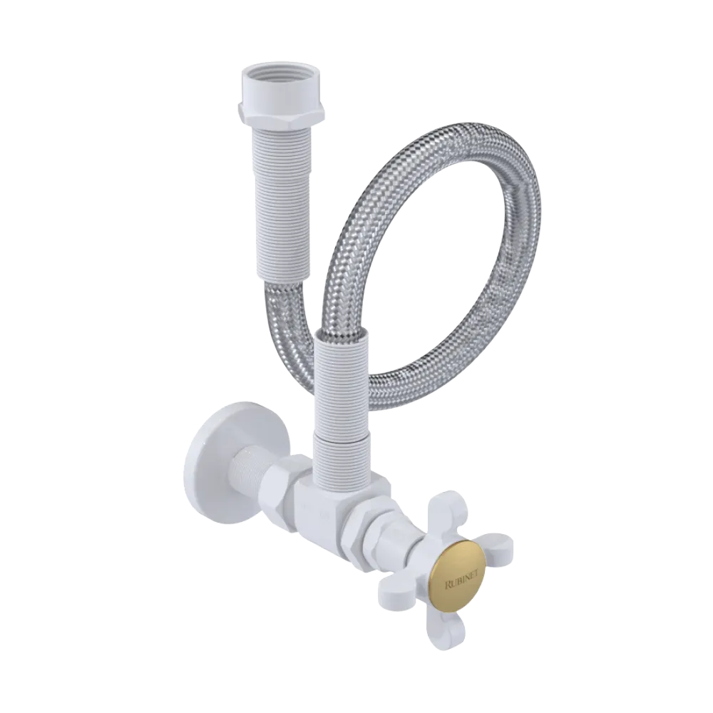 Rubinet Exposed Supply Kit (classic) x2 White