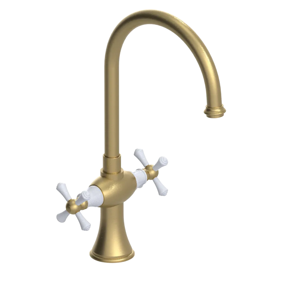 Rubinet Two Handle Single Hole Kitchen Set Satin Brass