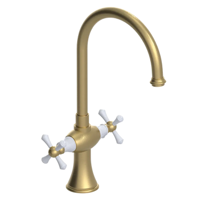Rubinet Two Handle Single Hole Kitchen Set Satin Brass
