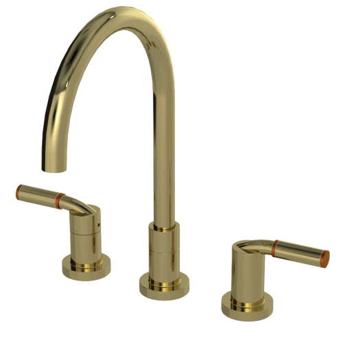 Rubinet Widespread Kitchen Set Natural Brass