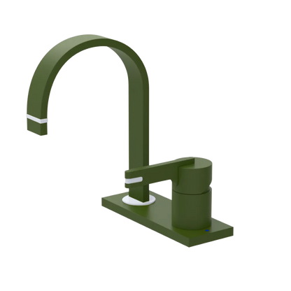 Rubinet 4" Centre Single Control Lav. Set (less drain) Green Envy