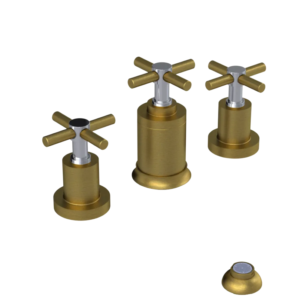 Rubinet Bidet Fitting with Spray, Diverter, and Vacuum Breaker (less drain) Antique Brass Matt