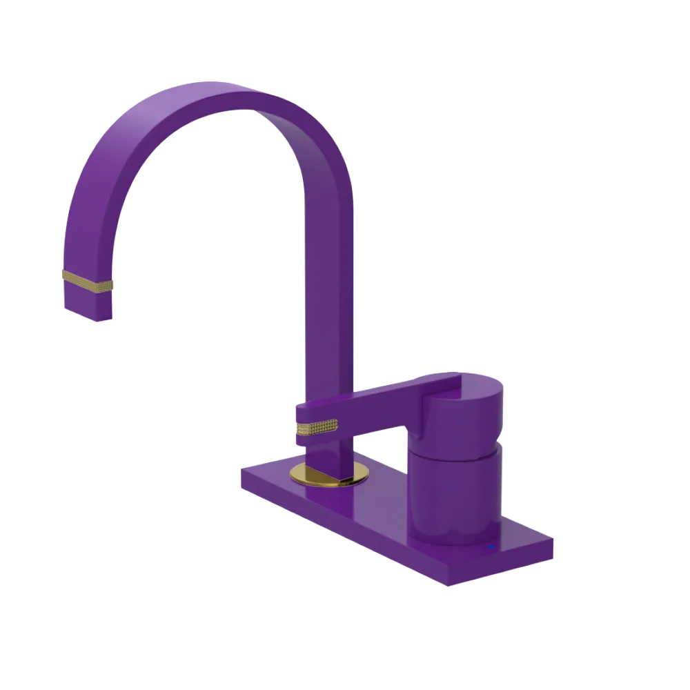 Rubinet 4" Centre Single Control Lav. Set (less drain) Purple Haze