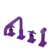 Rubinet Widespread Kitchen Set with Genesis Spout with Hand Spray Purple Haze