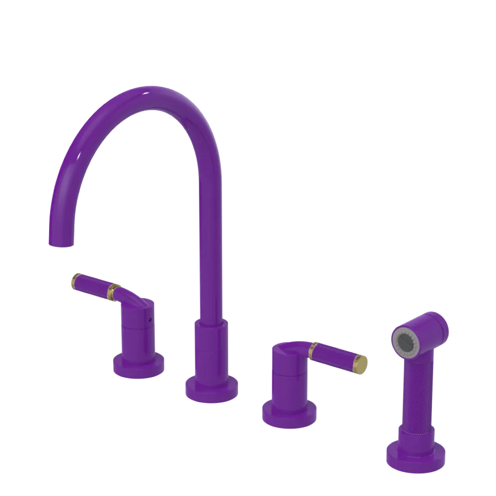 Rubinet Widespread Kitchen Set with Hand Spray Purple Haze