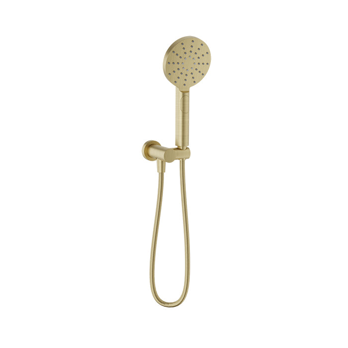 Baril 3-spray anti-limestone hand shower on wall-mounted supply elbow