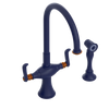 Rubinet Two Handle Single Hole Kitchen Set with Hand Spray Midnight Blue