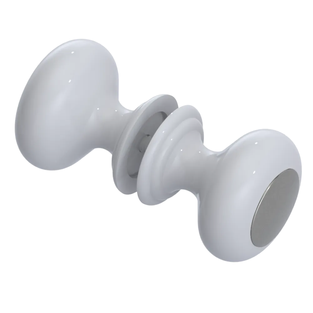 Rubinet Shower Door Knob (set) White