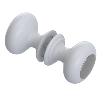 Rubinet Shower Door Knob (set) White