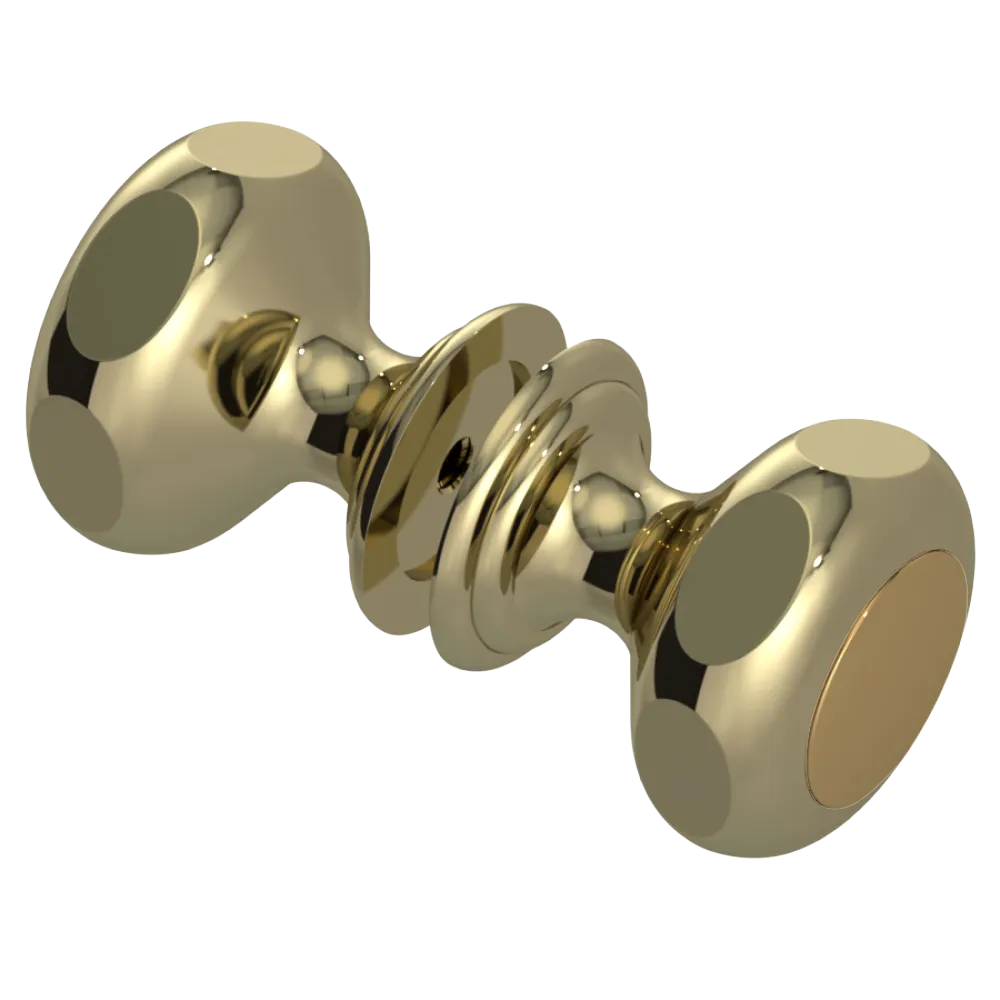 Rubinet Shower Door Knob (set) Natural Brass