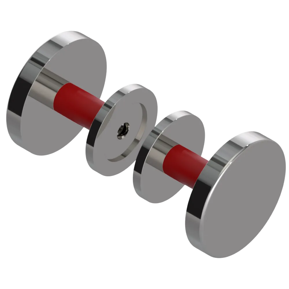 Rubinet Shower Door Knob (set) Polished Nickel