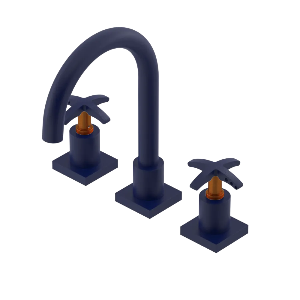 Rubinet Widespread Lav. Set. (less drain) Midnight Blue