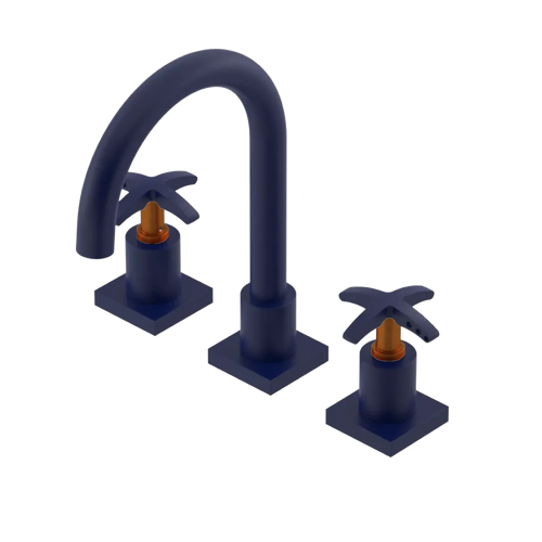 Rubinet Widespread Lav. Set. (less drain) Midnight Blue