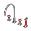 Rubinet Widespread Kitchen Set with Hand Spray Polished Nickel