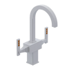 Rubinet Single Hole Dual Handle Lav. Set. (less drain) Matt White