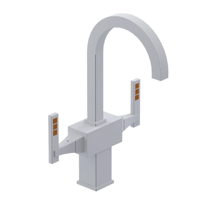 Rubinet Single Hole Dual Handle Lav. Set. (less drain) Matt White