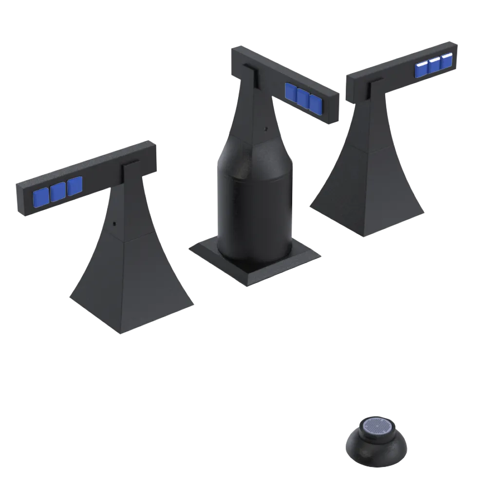 Rubinet Bidet Fitting with Spray, Diverter, and Vacum Breaker (Less Drain) Matt Black