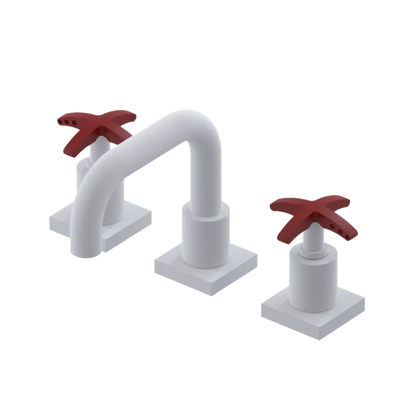 Rubinet Widespread Lav. Set. with Genesis spout (less drain) Matt White