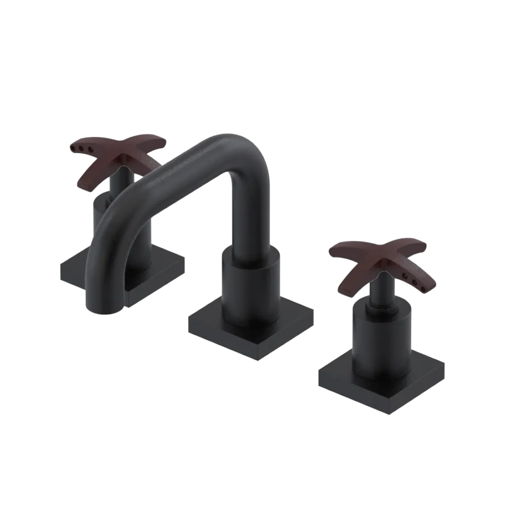 Rubinet Widespread Lav. Set. with Genesis spout (less drain) Matt Black